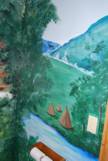 Forest with teepees mural