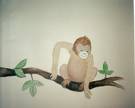 Painted monkey on branch